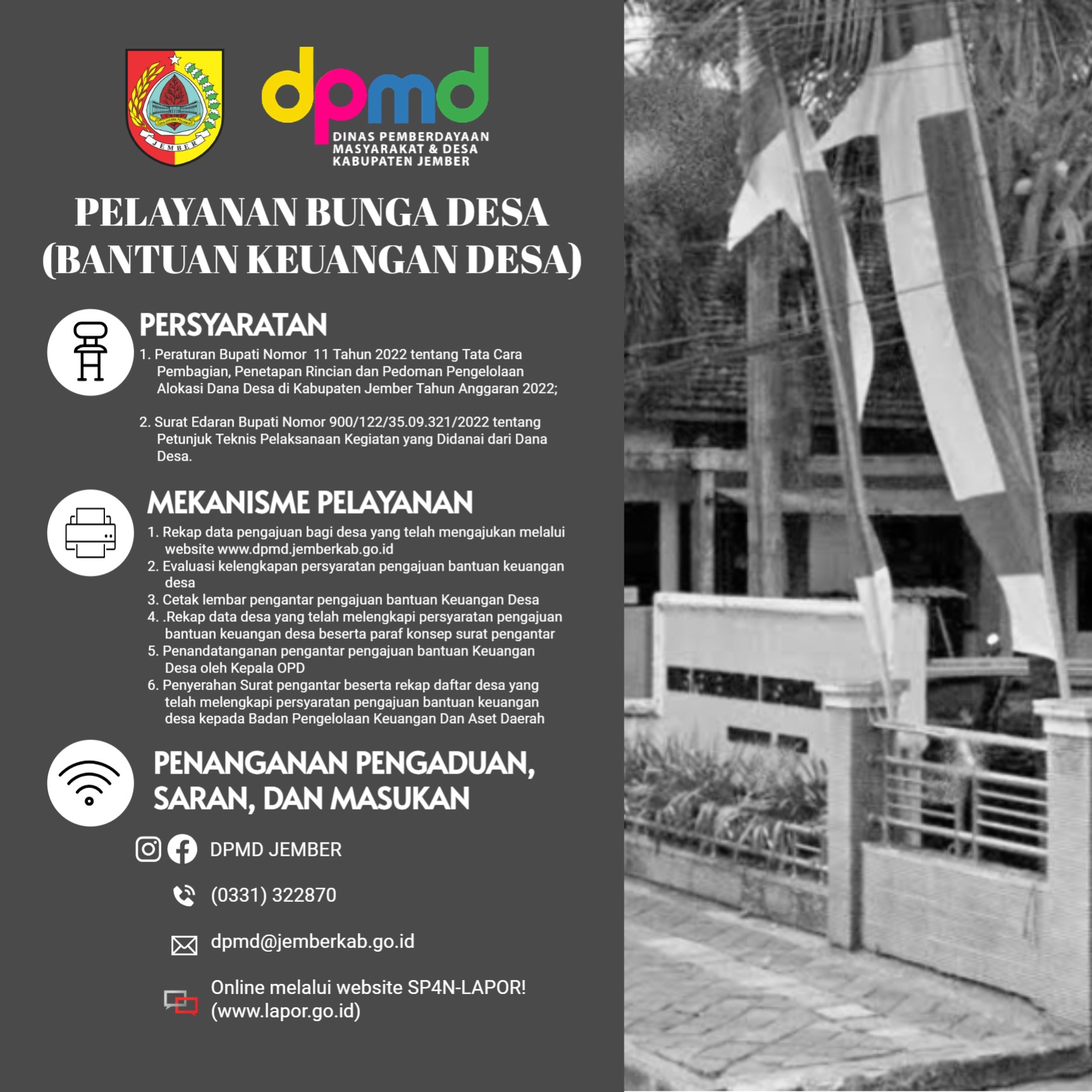 Gambar MEKANISME PELAYANAN PENGAJUAN BANTUAN KEUANGAN DESA ONLINE (Si BUNGA DESA)